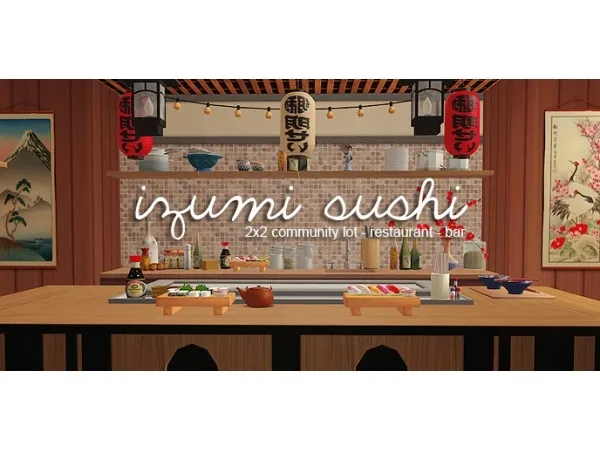 [simper fi] Izumi Sushi by simsfinds - The Sims 2 Custom Content