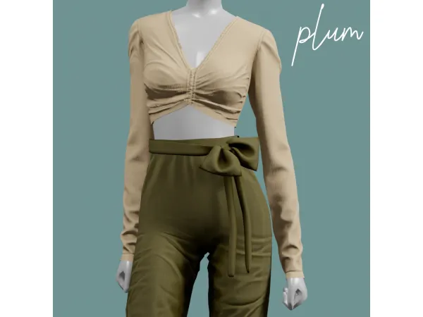 Alpha Plum crop top by amelylina - The Sims 4 Custom Content