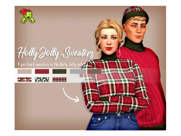 Maxis Match Advent Calendar Day 13 gorillax3 Sweaters by simsfinds - The Sims 4 Custom Content