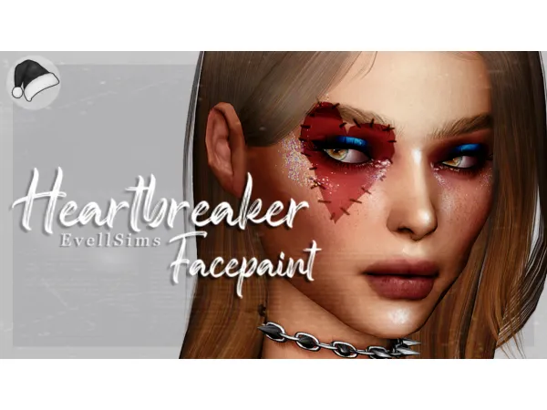 Alpha Evells Advent Calendar Day 13 Heartbreaker Facepaint by simsfinds - The Sims 4 Custom Content