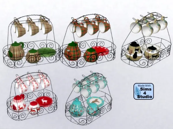 Maxis Match Christmas Dish Rack by simsfinds - The Sims 4 Custom Content
