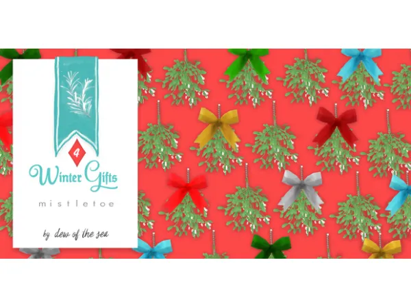 Maxis Match Winter Gifts mistletoe by dew of the sea - The Sims 4 Custom Content