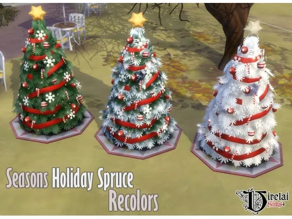 Maxis Match Seasons Holiday Spruce Recolors - The Sims 4 Custom Content