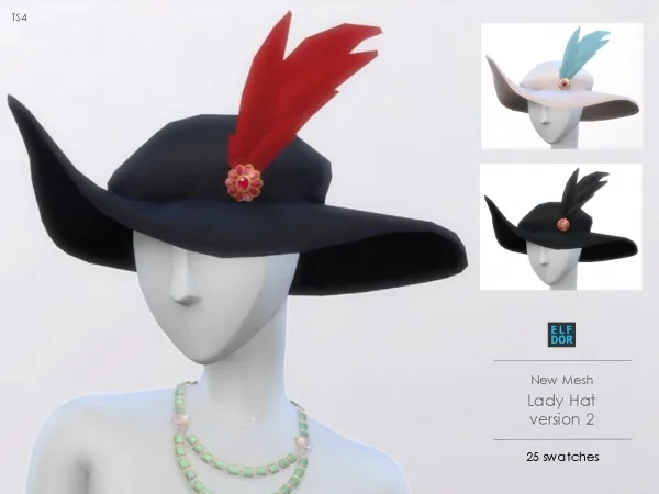 Maxis Match Lady Hat V2 by elfdor - The Sims 4 Custom Content