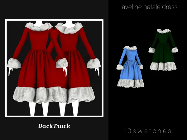 Alpha aveline natale dress natale collection by BackTrack - The Sims 4 Custom Content
