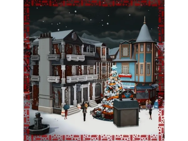 Maxis Match 54 Ho Ho Holiday Day 4 Old Town Quarter In Xmas - The Sims 4 Custom Content