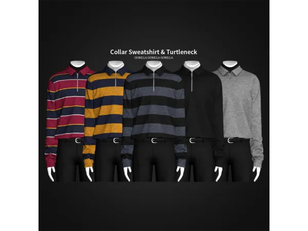 Alpha Collar Sweatshirt Turtleneck - The Sims 4 Custom Content