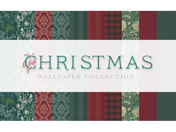 Maxis Match Christmas Wallpaper Collection by simsfinds - The Sims 4 Custom Content