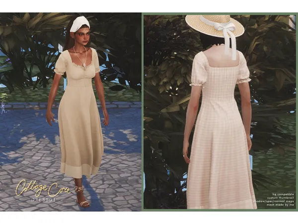 Mix Cottage Core Dress01 by serenity-cc - The Sims 4 Custom Content