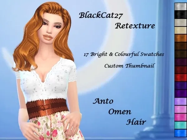 Alpha BlackCat27's Anto Omen Hair Retexture by thesimsresource - The Sims 4 Custom Content