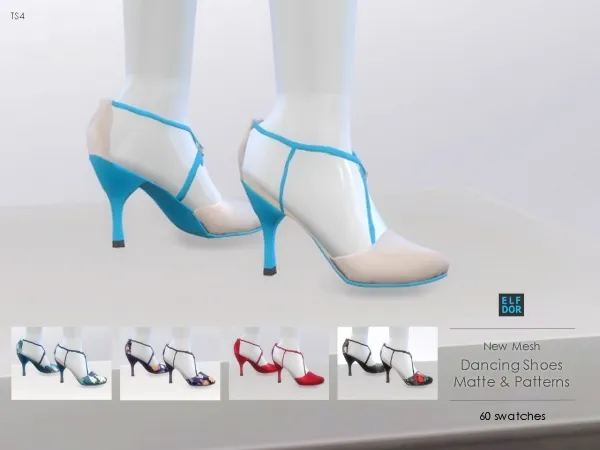 Maxis Match Dancing Shoes matte patterns by elfdor - The Sims 4 Custom Content