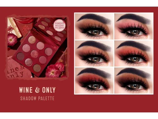 Mix WINE ONLY Eyeshadow Palette by frostsims - The Sims 4 Custom Content