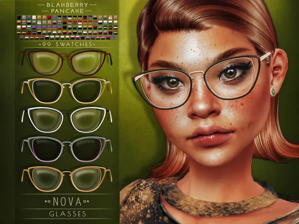 Alpha Blahberry Pancake Nova Glasses (unisex) by blahberry-pancake - The Sims 4 Custom Content