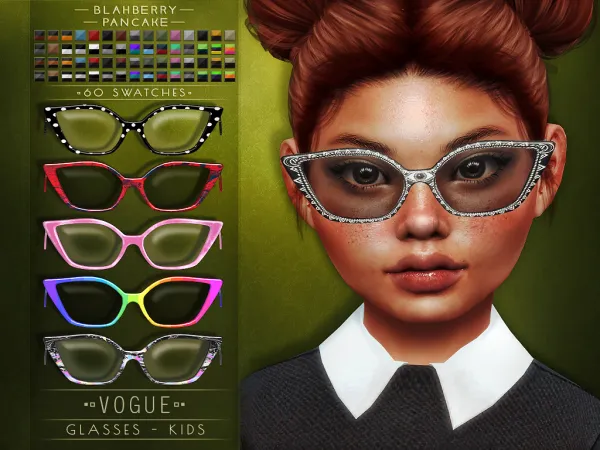 Alpha Blahberry Pancake Vogue Glasses KIDS by blahberry-pancake - The Sims 4 Custom Content