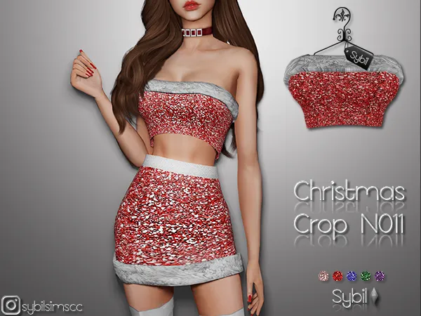 Alpha Christmas Crop N011 by sybilsims - The Sims 4 Custom Content