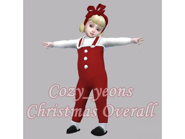Alpha Cozy_yeons Christmas Overall - The Sims 4 Custom Content