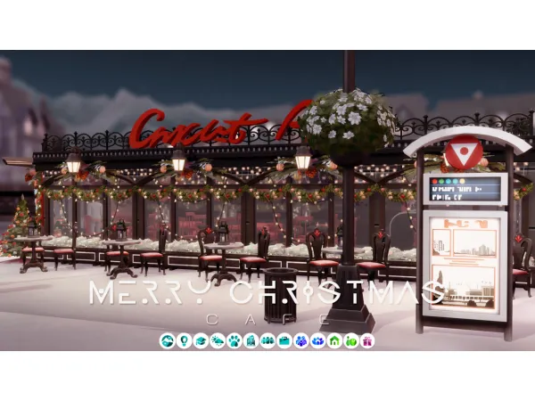 Maxis Match merry christmas cafe - The Sims 4 Custom Content