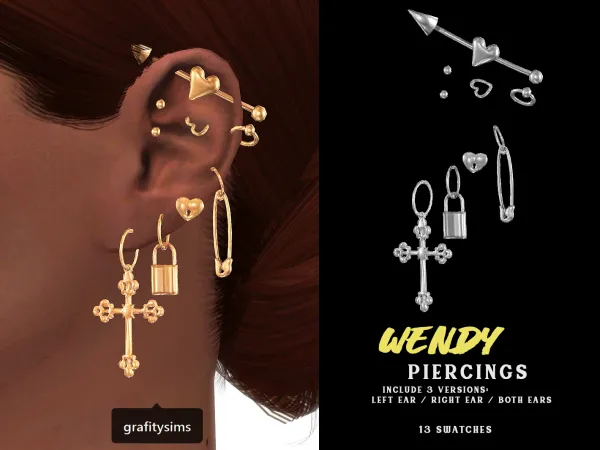Alpha Wendy Piercings by grafity-cc - The Sims 4 Custom Content