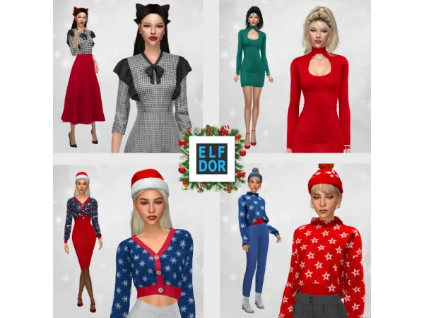 Maxis Match Patreon Christmas Recolor Collection by simsfinds - The Sims 4 Custom Content