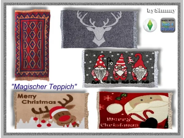 Maxis Match Christmas rugs by simsfinds - The Sims 4 Custom Content