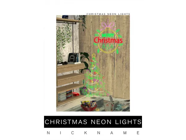 Alpha christmas neon lights by give me a nickname - The Sims 4 Custom Content