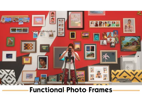 Maxis Match Functional Photo Frames V2 by simsfinds - The Sims 4 Custom Content