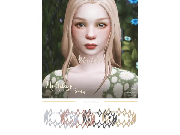 Alpha Holiday Collection Necklace01 by serenity-cc - The Sims 4 Custom Content