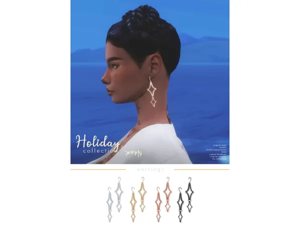 Alpha Holiday Collection Earrings01 by serenity-cc - The Sims 4 Custom Content
