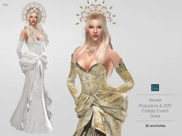 Mix Plazasims SSTS Collab Event Dress RC by elfdor - The Sims 4 Custom Content