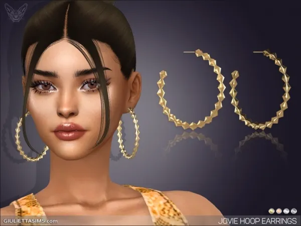 Alpha Jovie Hoop Earrings by giuliettasims - The Sims 4 Custom Content