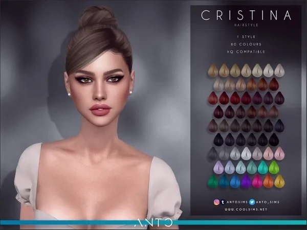 Alpha Anto Cristina (Hairstyle) - The Sims 4 Custom Content