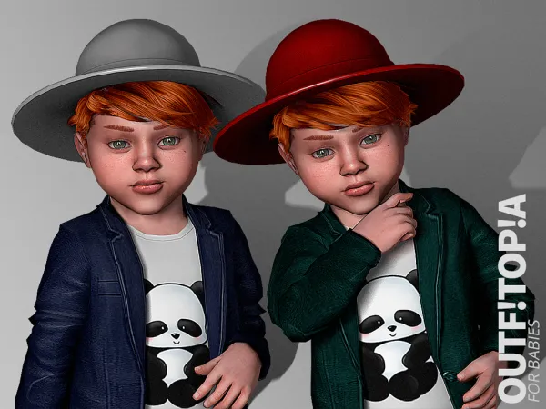 Alpha outfitopia blacking hat am toddler by outfitopia - The Sims 4 Custom Content