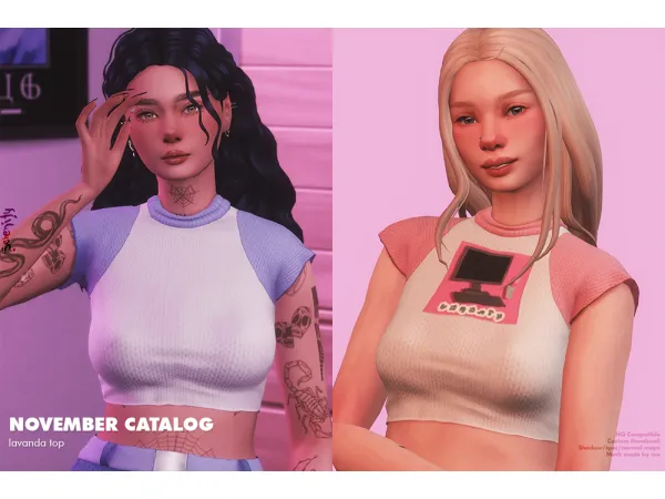 Maxis Match November Catalog Lavanda Top - The Sims 4 Custom Content