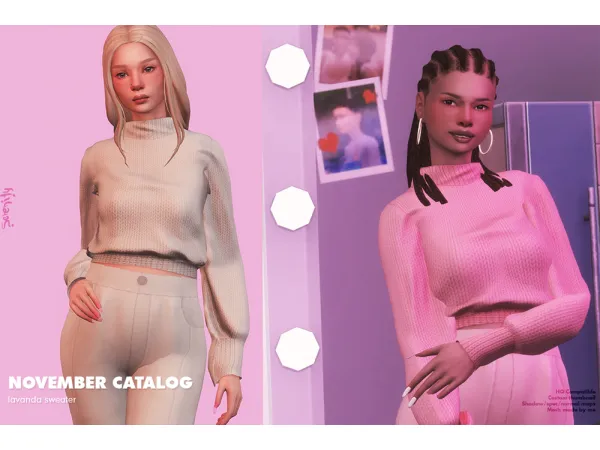 Alpha November Catalog Lavanda Sweater by serenity-cc - The Sims 4 Custom Content