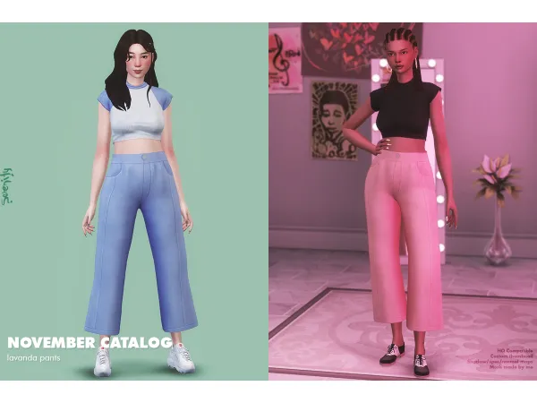 Maxis Match November Catalog Lavanda Pants by serenity-cc - The Sims 4 Custom Content