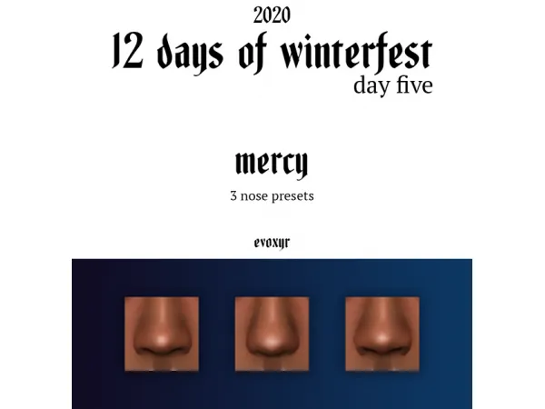 Maxis Match mercy nose presets by evoxyr - The Sims 4 Custom Content