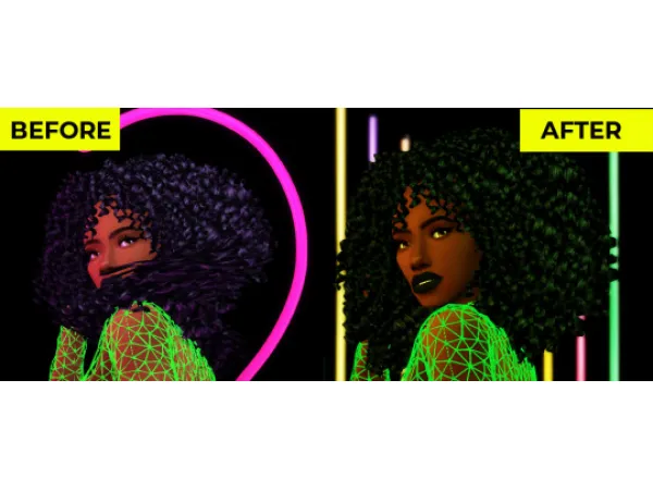 Alpha TRIX Queen Hair FIXED WEIGHTS by simsfinds - The Sims 4 Custom Content