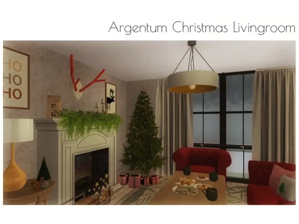 Wondymoon Argentum Christmas Livingroom by simsfinds - The Sims 2 Custom Content