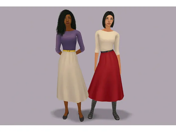 4t2 boatneck dress by simsfinds - The Sims 2 Custom Content