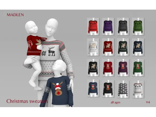 Maxis Match Madlen Christmas Sweaters by Madlen - The Sims 4 Custom Content