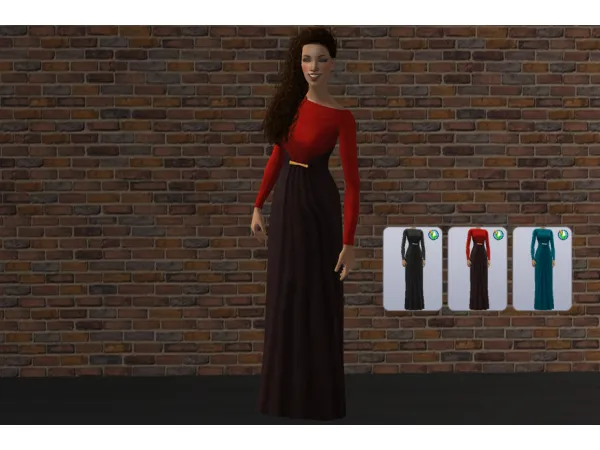 4t2 SP09 Dress Velvet by simsfinds - The Sims 2 Custom Content