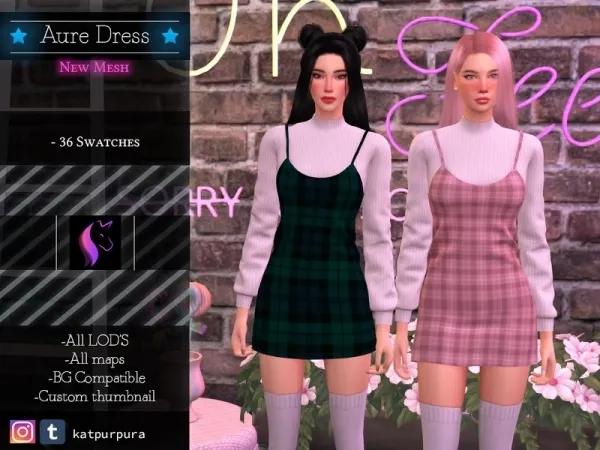 Mix KaTPurpura's Aure Dress by thesimsresource - The Sims 4 Custom Content