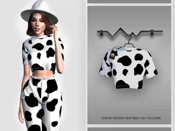 Alpha busra tr's Cow SET 105 (TOP) BD400 by busratr - The Sims 4 Custom Content