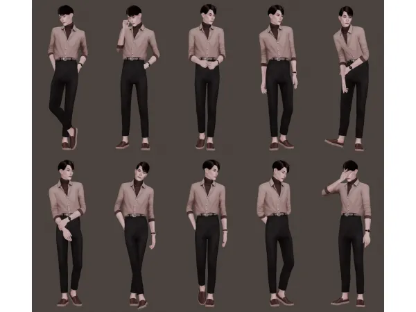 Alpha Male Model Pose Pack N3 by simsfinds - The Sims 4 Custom Content