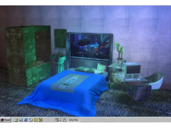 Alpha dung sci fi bed set by simsfinds - The Sims 4 Custom Content