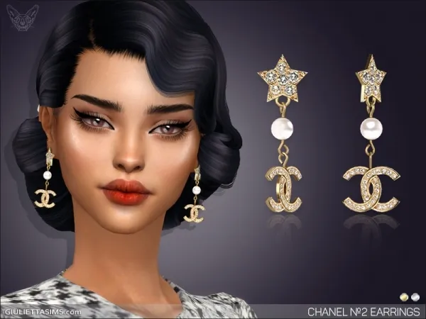 Alpha Designer EARRINGS 2 by giuliettasims - The Sims 4 Custom Content