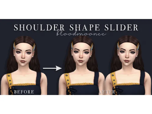 Alpha Shoulder Shape Slider by simsfinds - The Sims 4 Custom Content