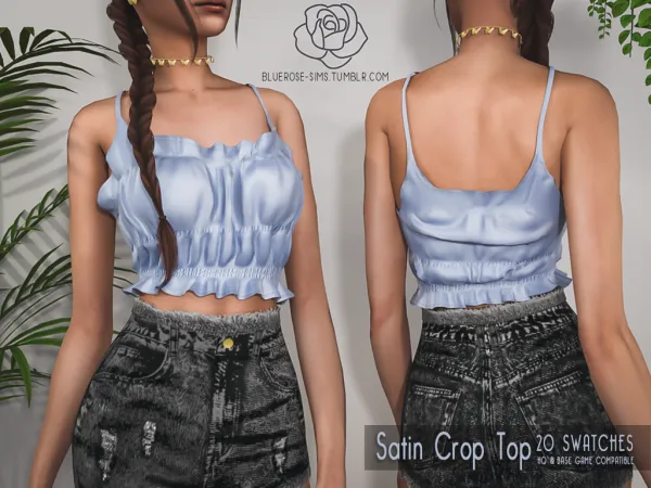Alpha Satin Crop Top BRsims by bluerose-sims - The Sims 4 Custom Content