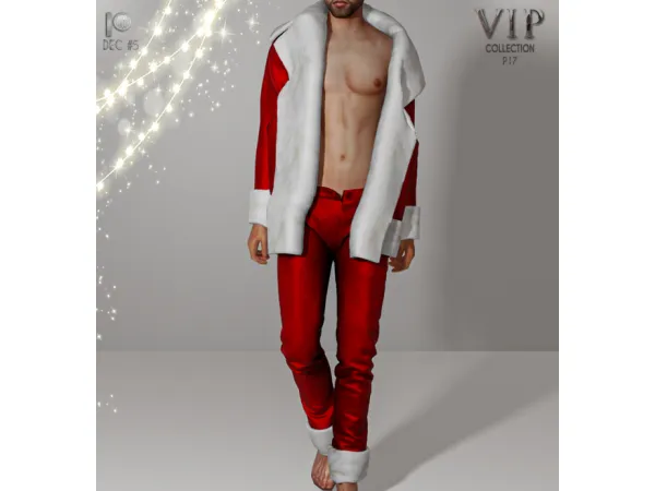 Alpha Christmas Male Clause Outfit P17 tr by busra - The Sims 4 Custom Content