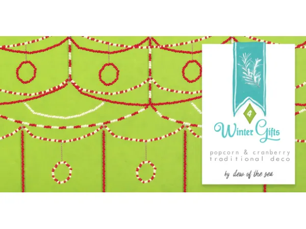 Maxis Match Winter Gifts popcorn cranberry traditional deco by simsfinds - The Sims 4 Custom Content